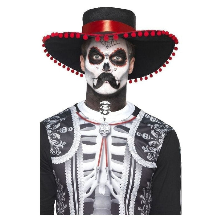 Size Chart Day Of The Dead Se±or Bones Make Up Kit Aqua Adult Black White