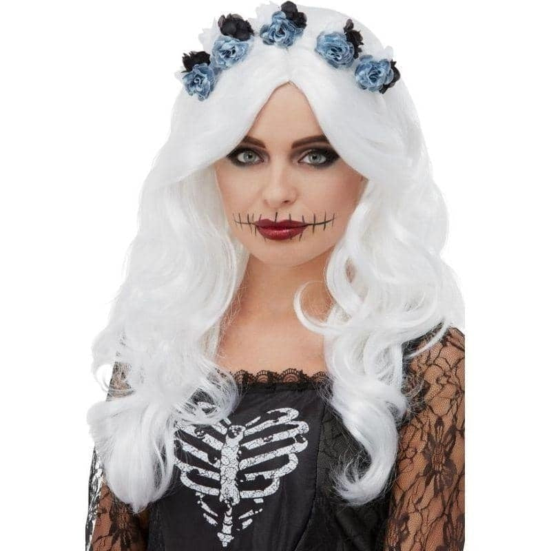 Day Of The Dead Wig Adult White_1
