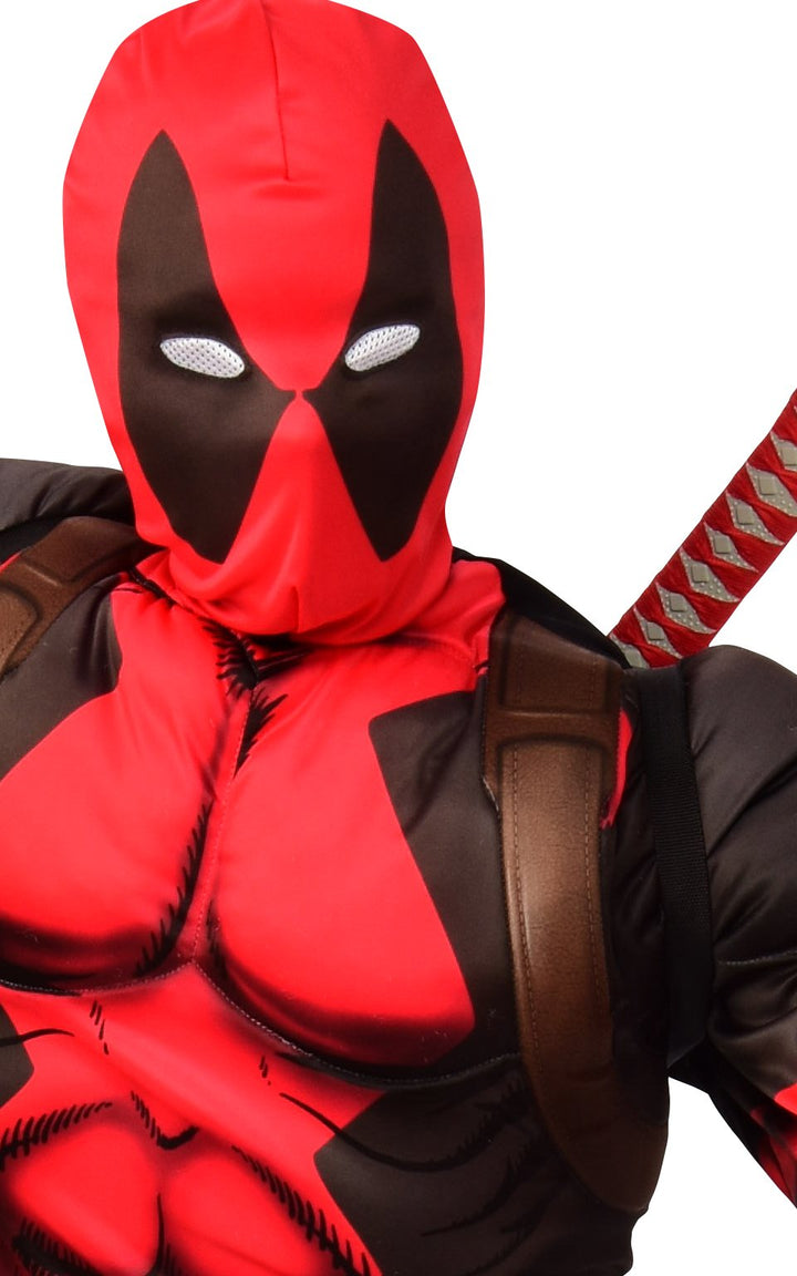 Size Chart Deadpool Costume Top Weapon Set 14-16 Years