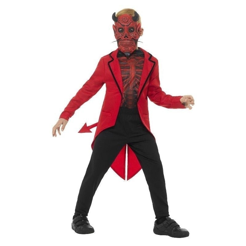 Deluxe Day Of The Dead Devil Boy Costume Kids Red_2