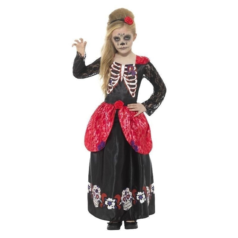 Deluxe Day Of The Dead Girl Costume Adult Black_2