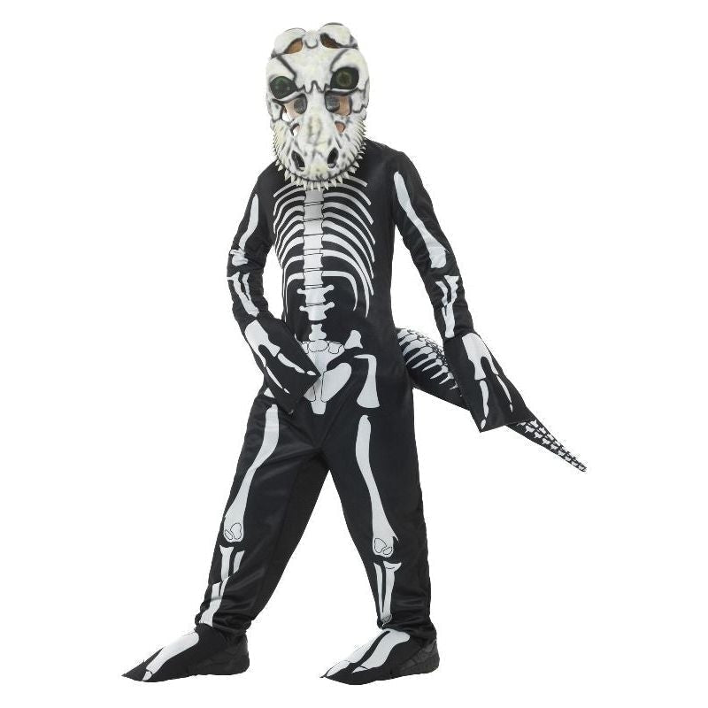 Deluxe T Rex Skeleton Costume Kids Black Bodysuit_2