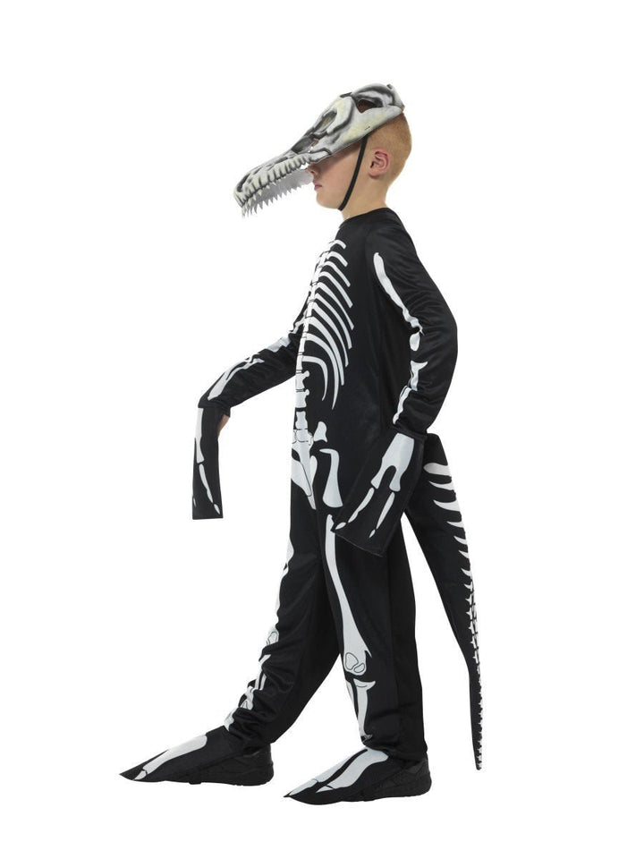 Deluxe T Rex Skeleton Costume Kids Black Bodysuit_3