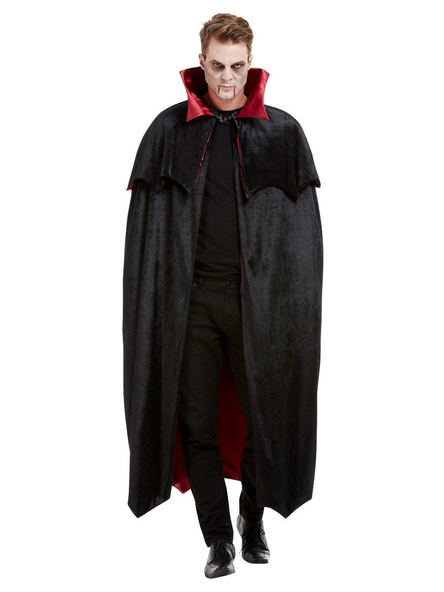 Size Chart Deluxe Vampire Cape Black Velour Red Lining