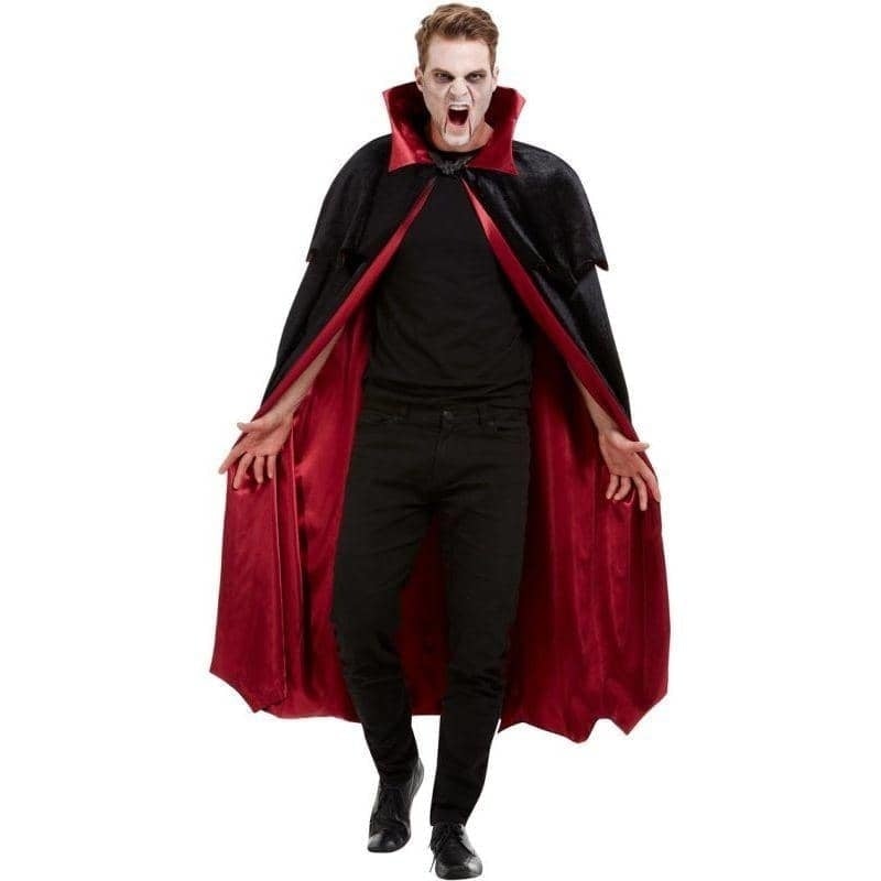 Deluxe Vampire Cape Black Velour Red Lining_1