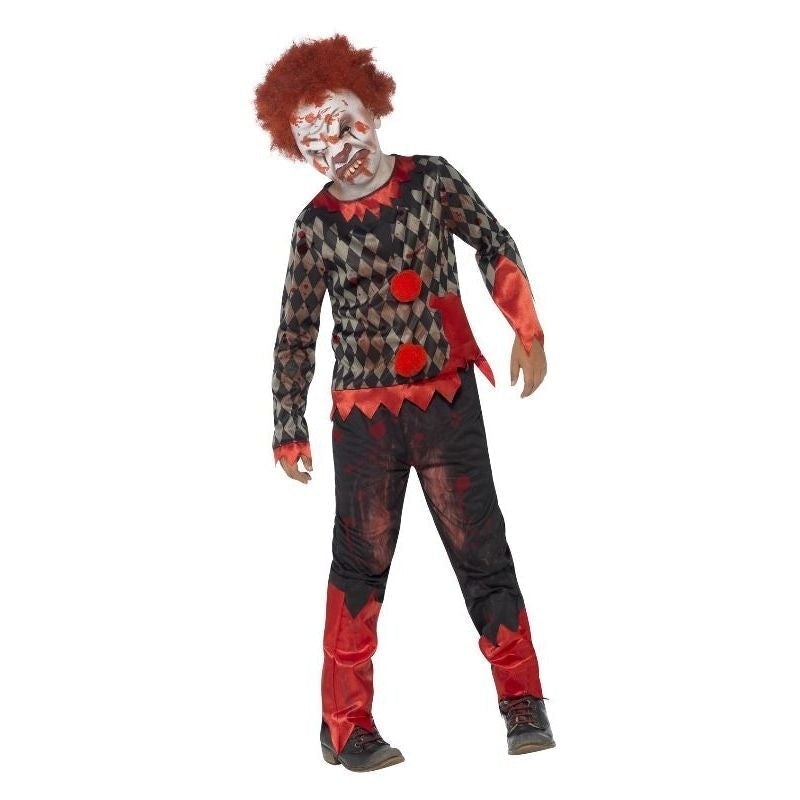 Deluxe Zombie Clown Costume Kids Red Green_4