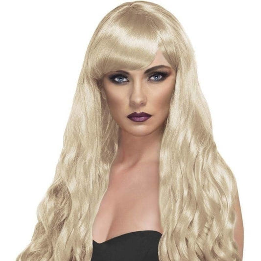 Desire Wig Long Blonde Curly with Fringe Mermaid Costume Hair 2