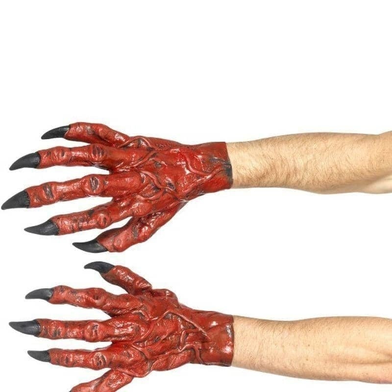 Devil Hands Latex Adult Red Devil Hands Latex Adult Red