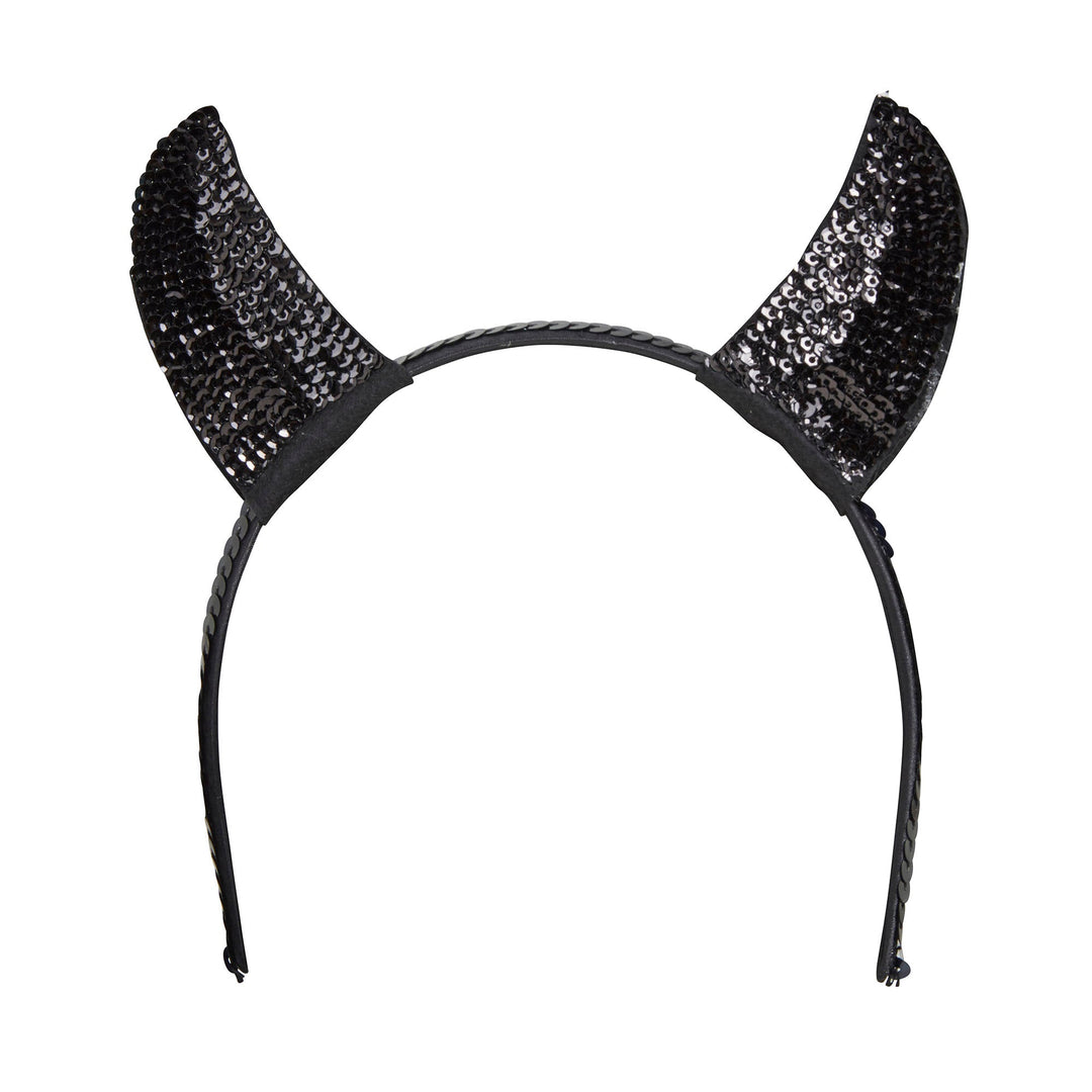 Devil Horns Sequin Black Halloween Costume Accessory_1