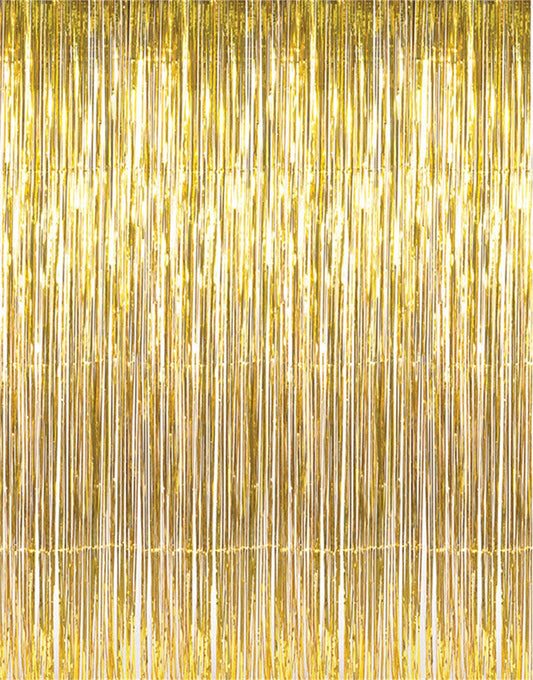 Doorway Curtain Gold Tinsel 240cm x 94cm Party Decoration 2