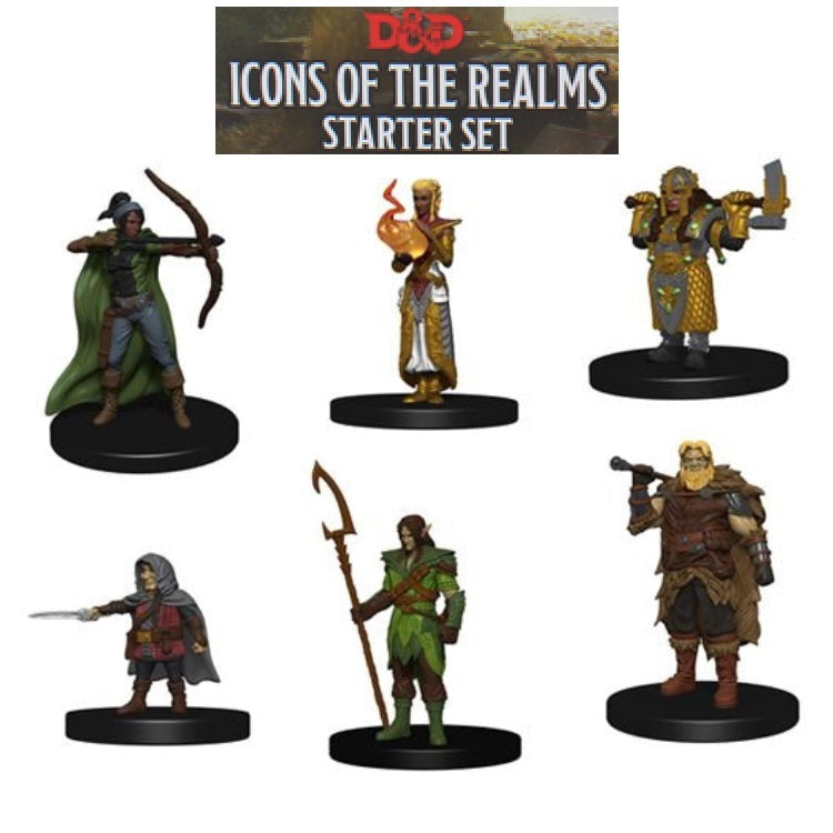 Size Chart Dungeons and Dragons D&D Icons of the Realms Starter Set 6 Figures