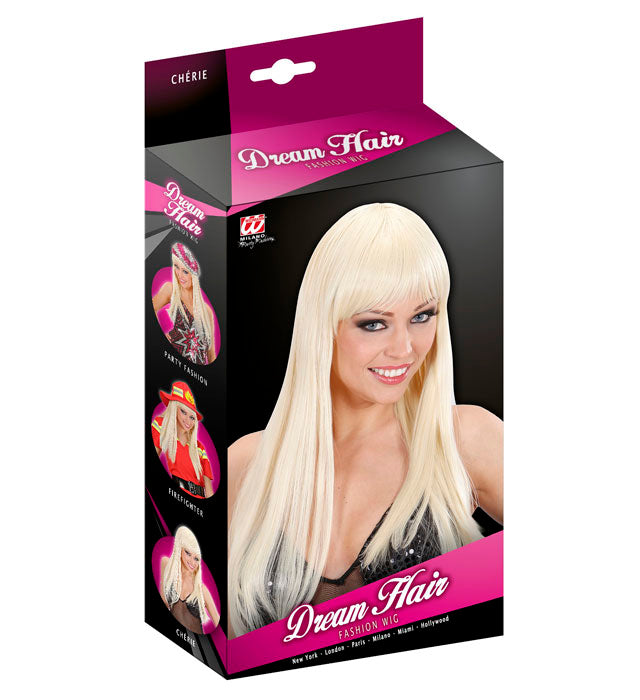 Blonde Chérie Wig Long Straighthair With Bangs In Color Box