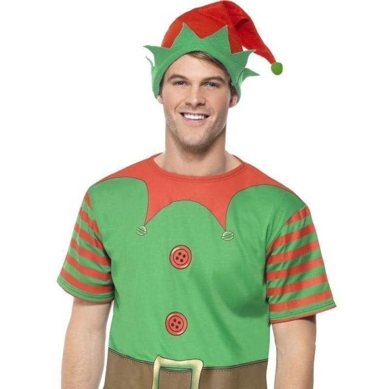 Elf Instant Kit Adult Green Red T Shirt Hat_1