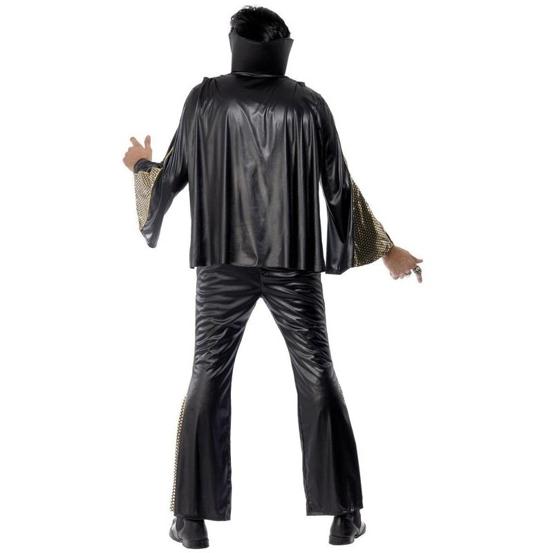 Elvis Costume Adult Black Gold Jumpsuit_4