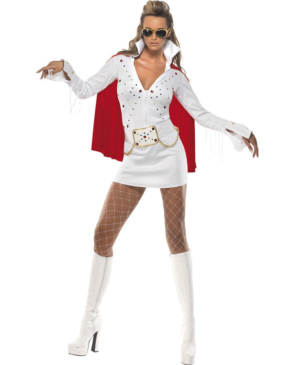 Elvis Viva Las Vegas Womens Costume Adult White_4