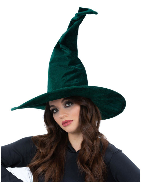 Emerald Green Velour Witch Hat_1
