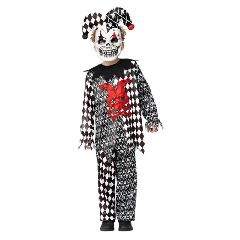Evil Jester Costume Child Black Red White_1