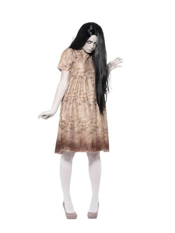 Evil Spirit The Ring Costume Adult Grey Decayed Dress Wig_1
