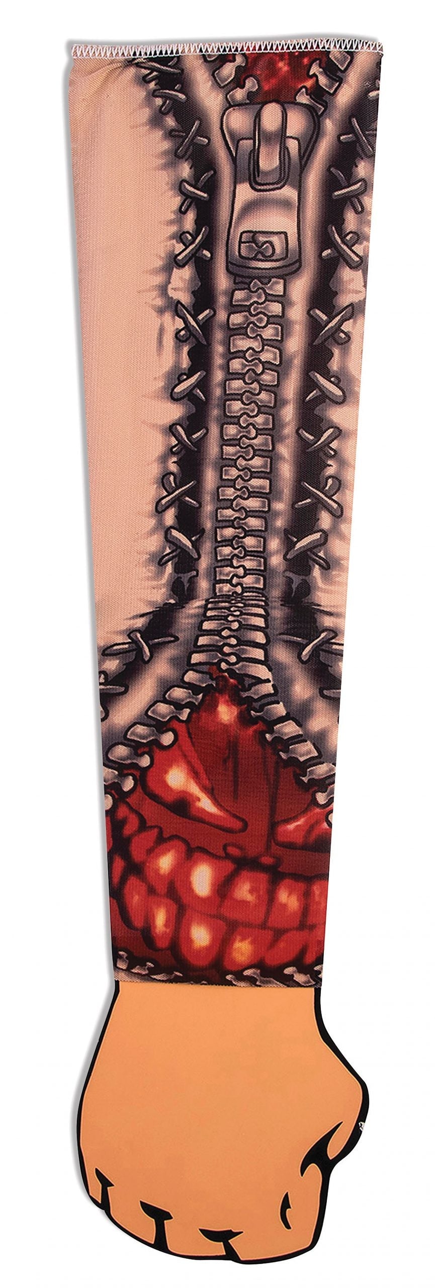 Fake Tattoo Sleeve Zipper Zombie Costume Accessory_1