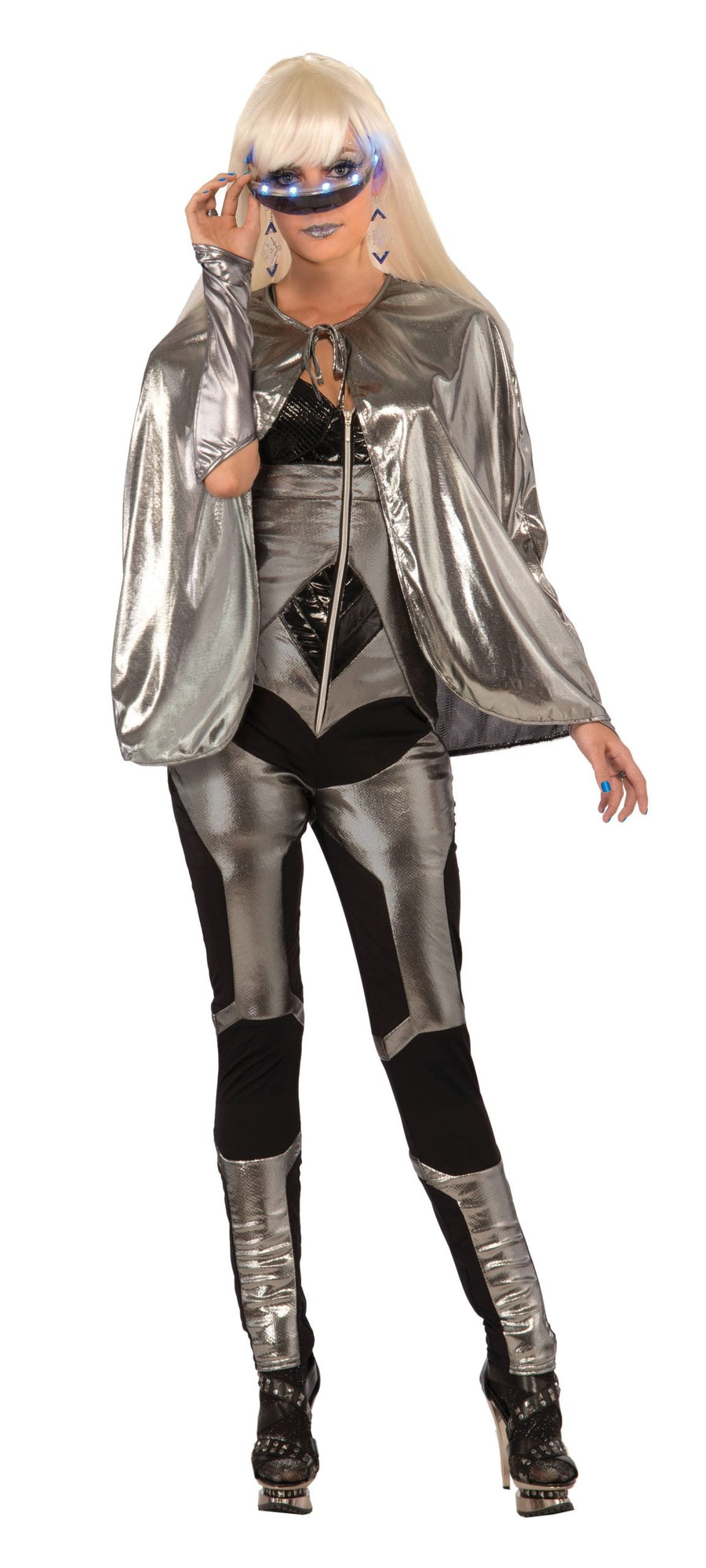 Fantasy Cape Silver Costume Accessories Female_1