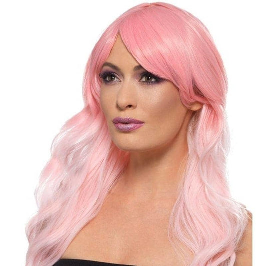 Fashion Ombre Wig Wavy Long Adult Pink Heat Resistant and Styleable Hair 2
