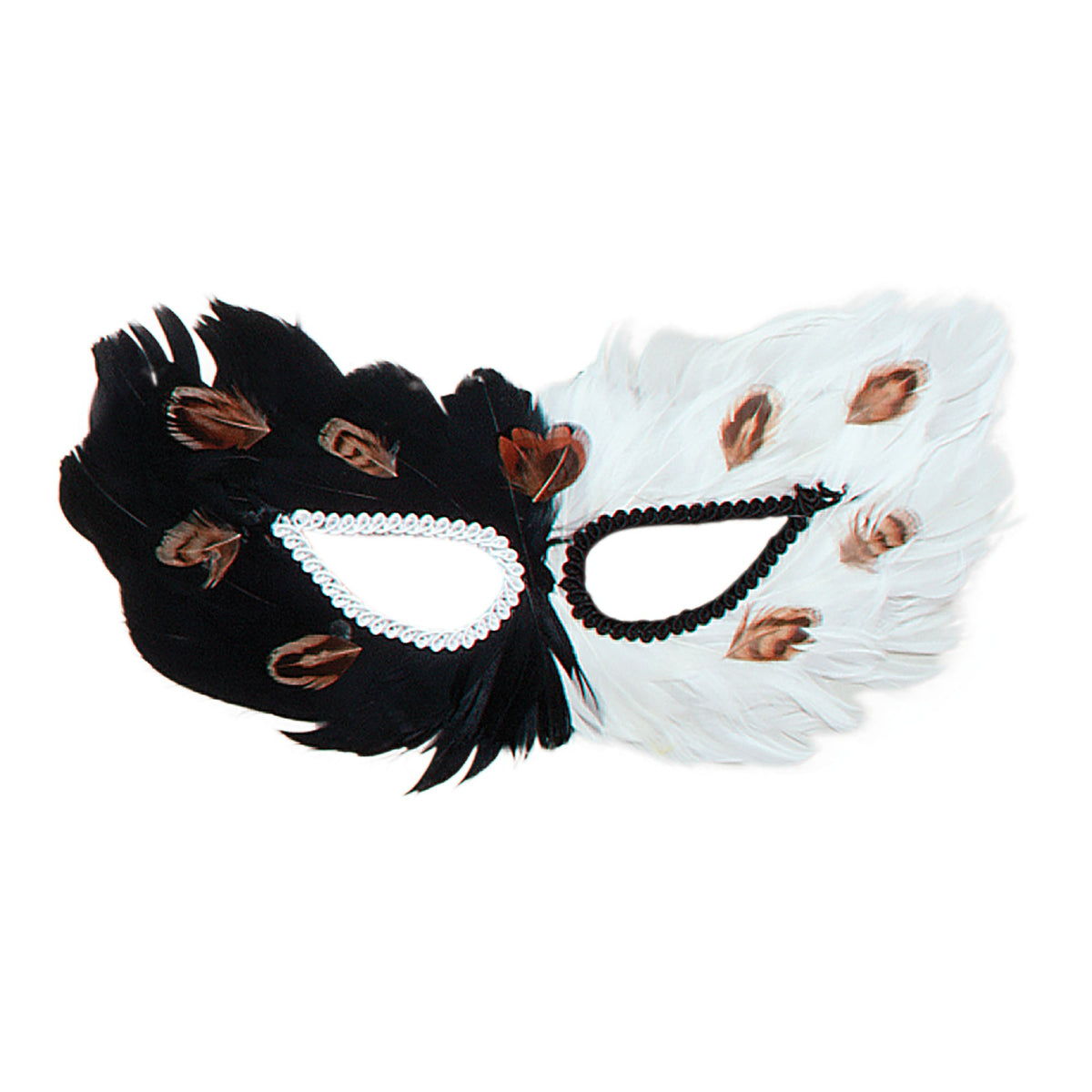 Feather Eye Mask Black White Masks Unisex 1