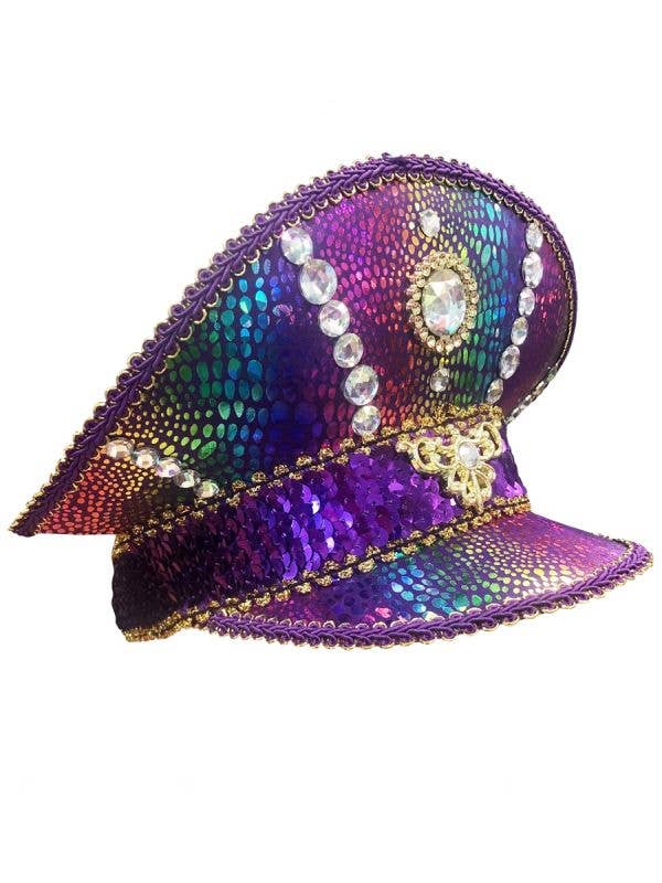 Festival Military Visor Hat Purple Rainbow Pride Power BH731_1