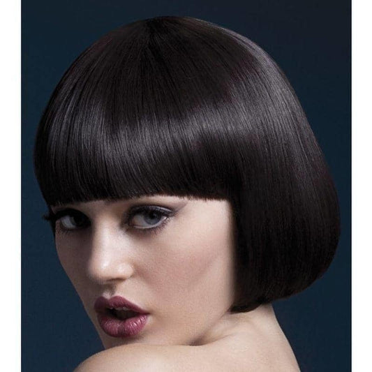 Fever Mia Wig Adult Brown Short Bob with Fringe 25cm Costume Hair 2