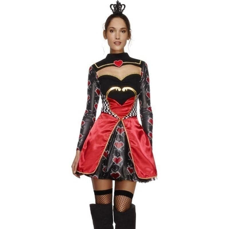 Fever Queen Of Hearts Costume Adult Black Red_1