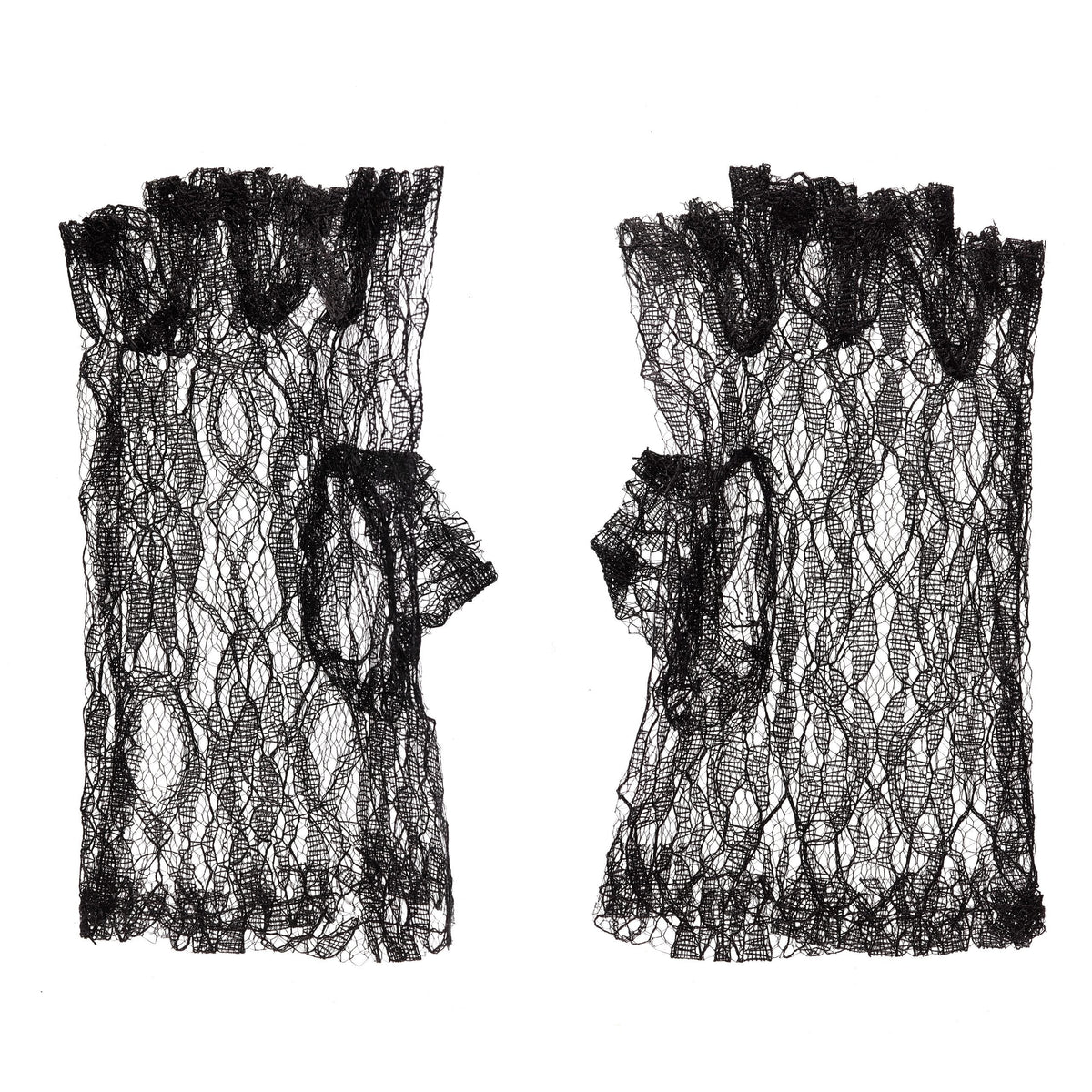 Fingerless Lace Gloves 9 Inch Black Costume Accessory 1