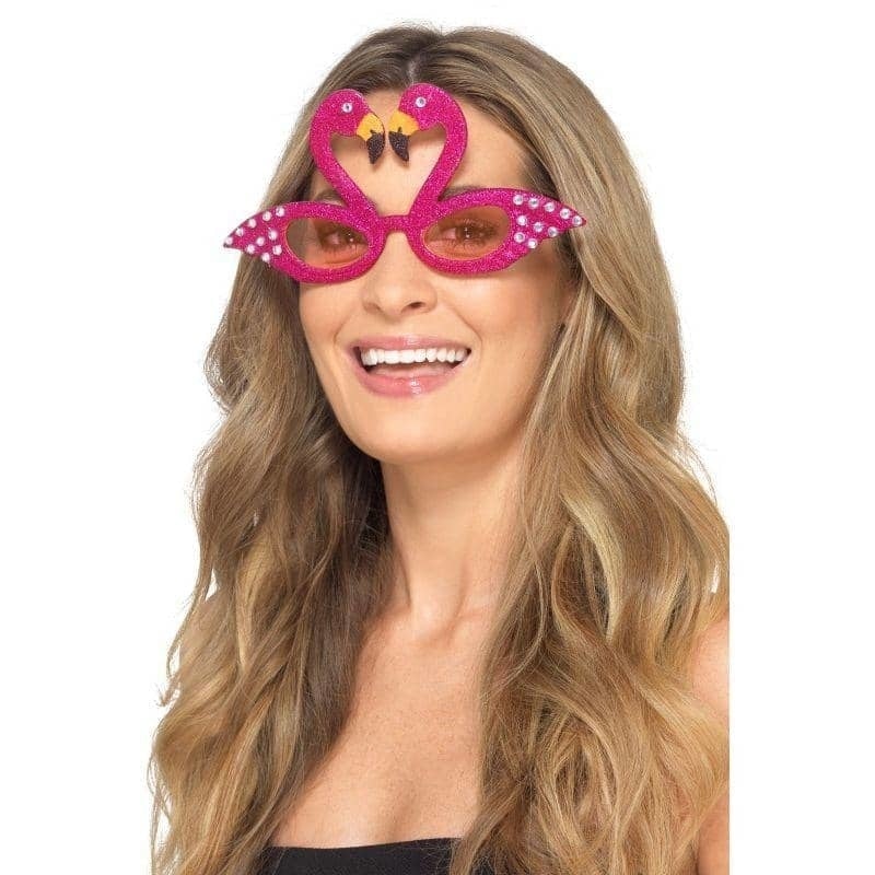 Flamingo Sparkle Glasses Adult Pink_1