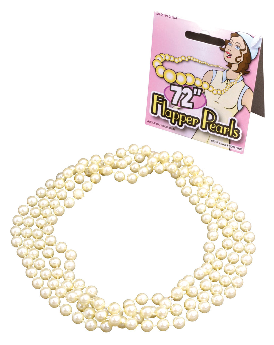 Flapper Beads 72 Inch Pearls 1920s Costume Accessory_1