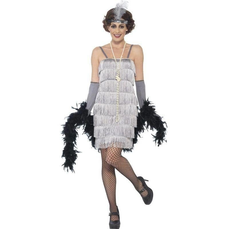Flapper Costume Adult Silver_1