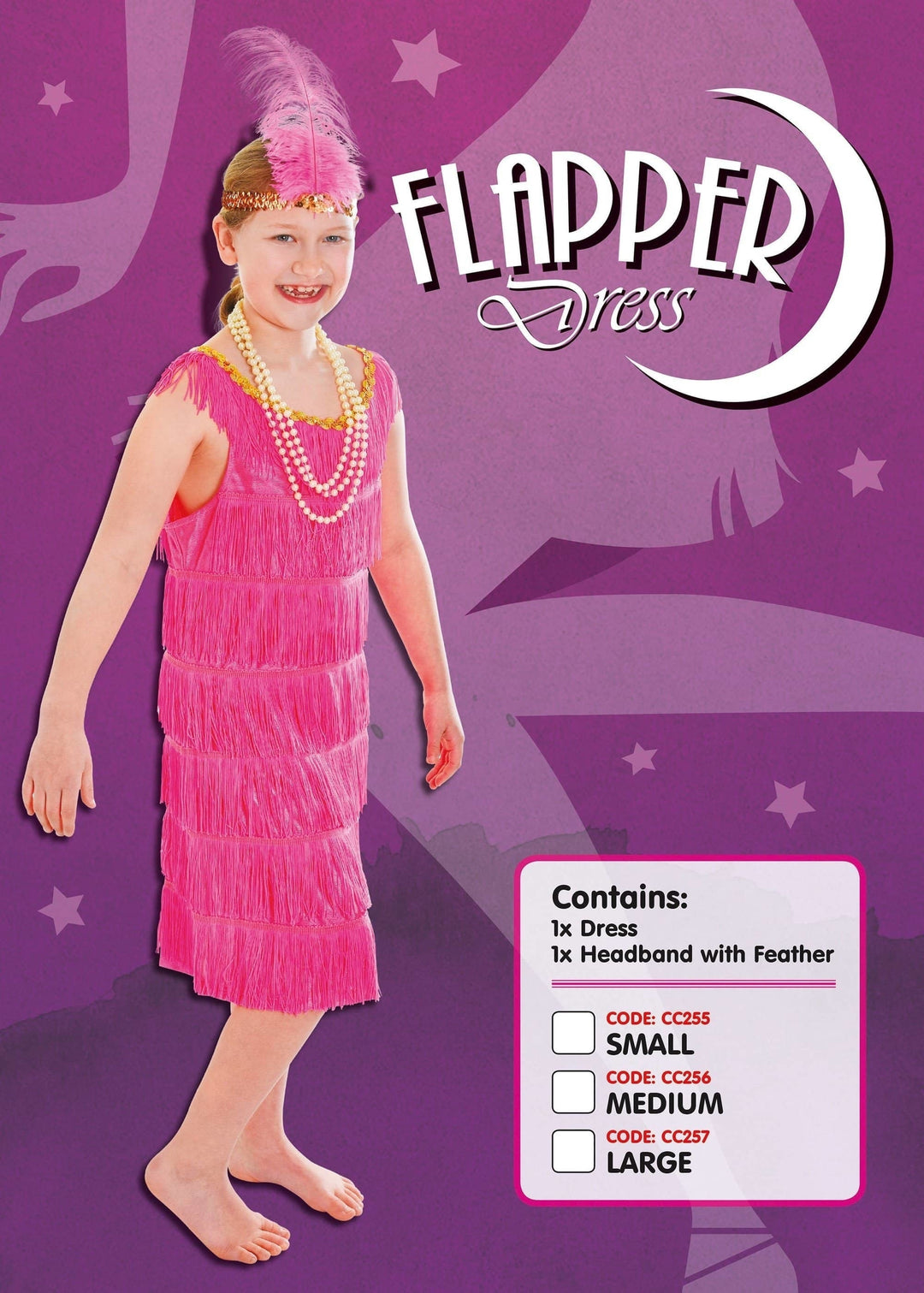 Flapper Dress Pink Childrens Costume_1