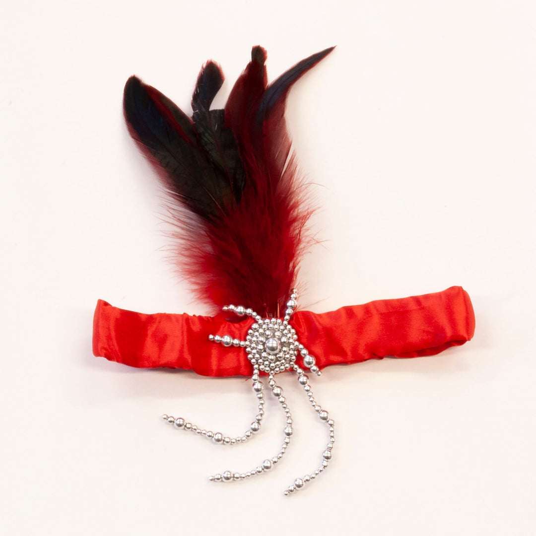 Flapper Headband Red Feathers Costume Accessory_1