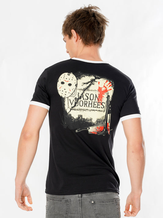 Friday The 13th Life Ring Mask Reverse T Shirt 2