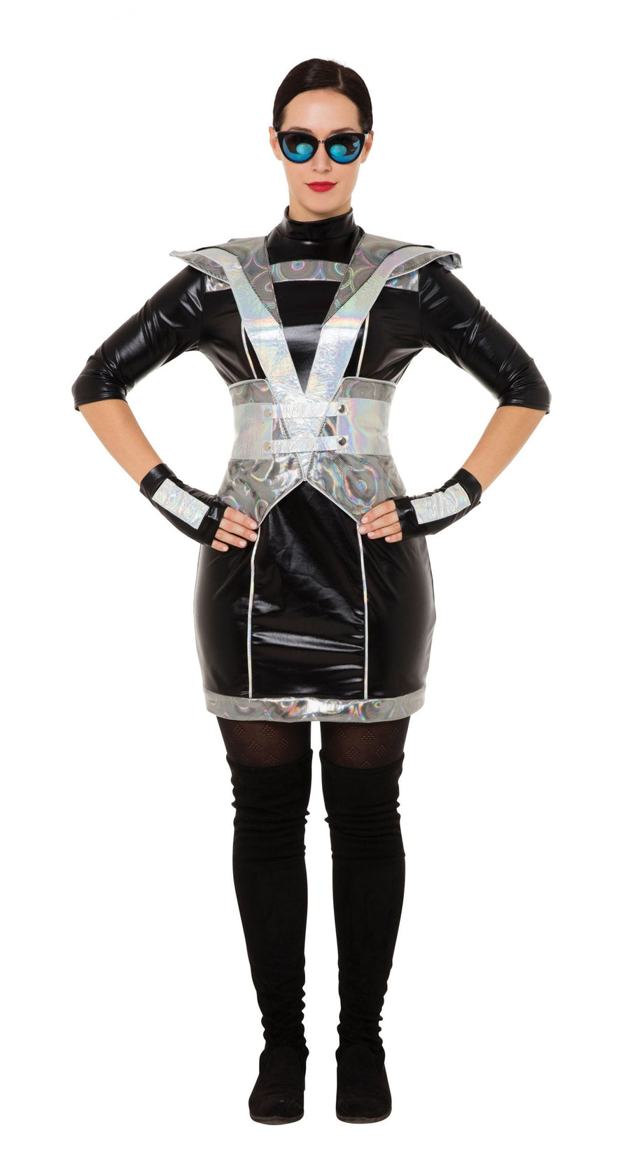 Futuristic Police Lady Costume Adult Female Uk Size 10 14_1