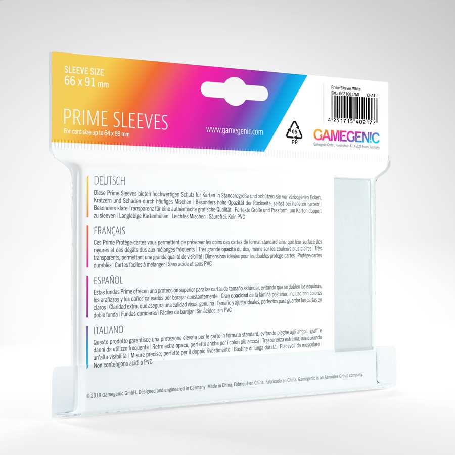 Prime Sleeves White 100 Card Sleeve by Gamegenic 2