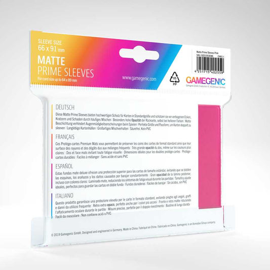 UNIT Gamegenic Matte Prime Sleeves Pink 100 ct Gaming Accessory 2