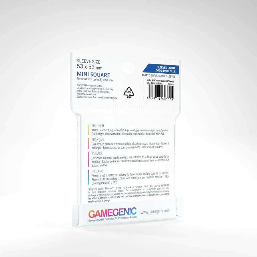 MATTE Mini Square- Sized Sleeves: 53 x 53 mm (50) 2