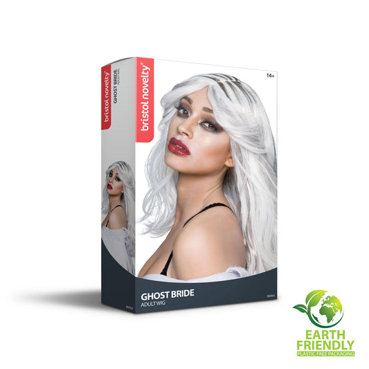 Ghost Bride Wig Ladies Halloween White Witch Hair 2