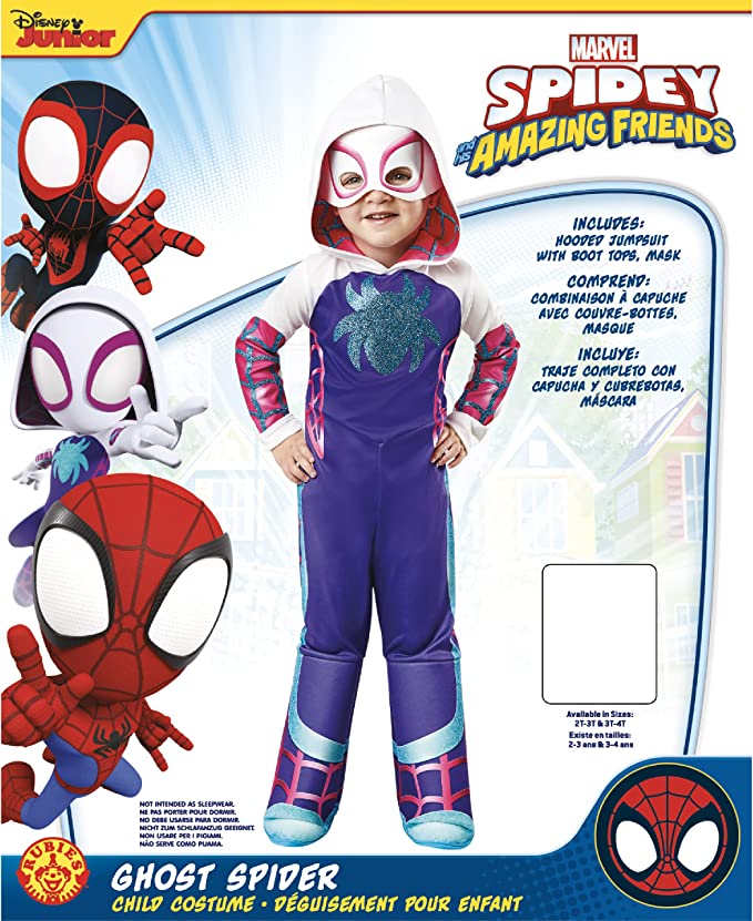 Size Chart Ghost Spider Costume for Toddlers Spider Gwen Spidey Amazing Friends