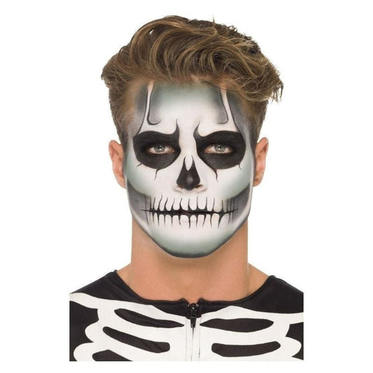 Glow In The Dark Skeleton Kit 3 Colour Facepaints GID Sachet Crayon Sponge Brush 2