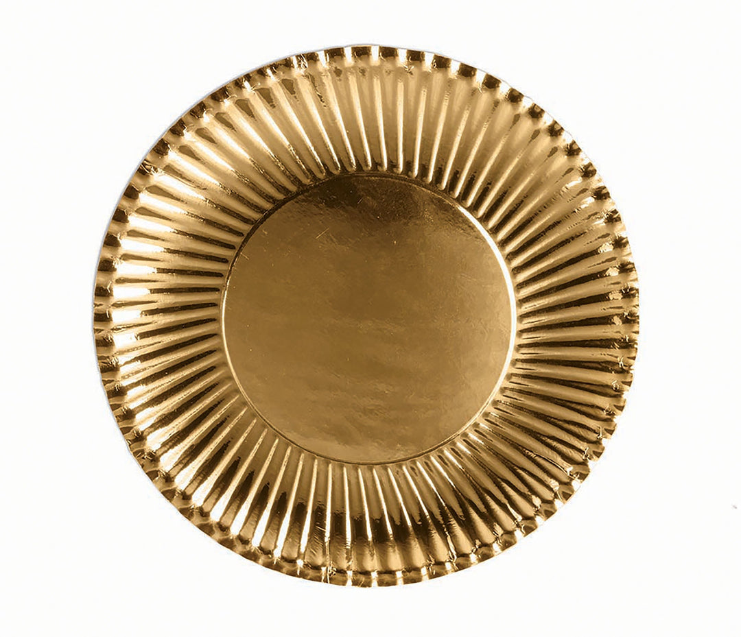 Gold Paper Plates Small 10 Pack 18cm_1