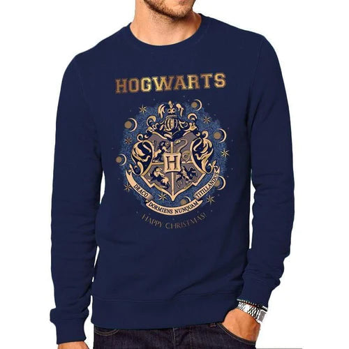Gold Shimmer Christmas At Hogwarts Crewneck Sweatshirt Harry Potter Adult_1