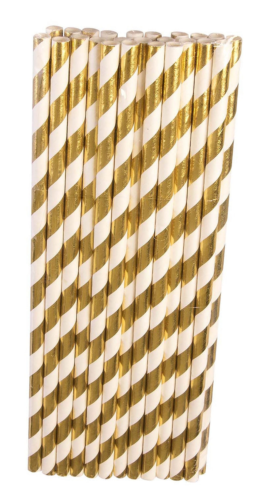 Gold White Paper Straws 24 Pack_1