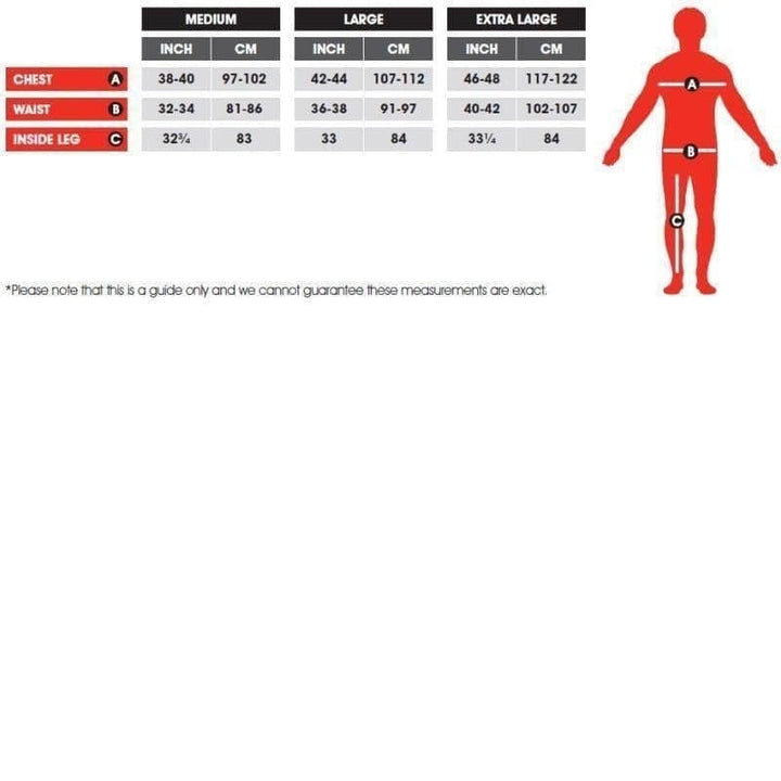 Size Chart Gory Wounds Skin Coloured Adult Red