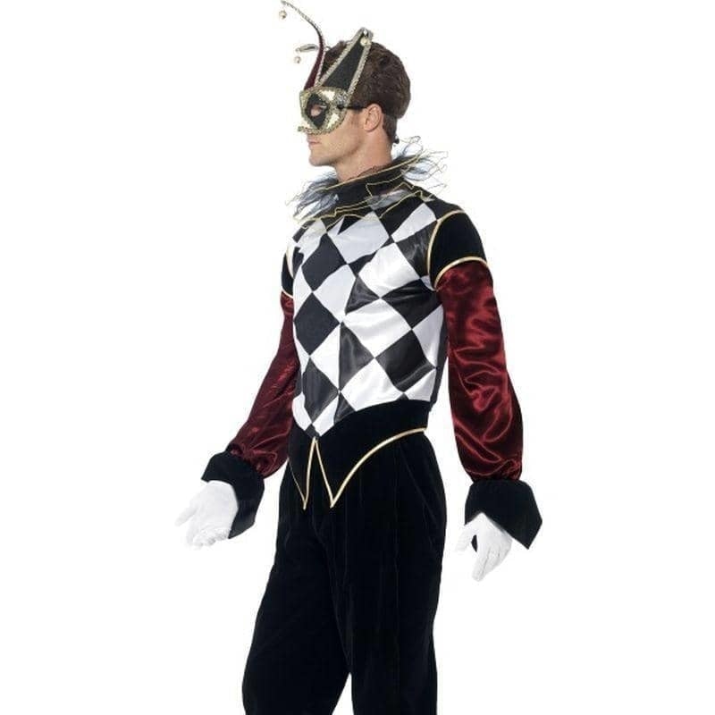 Gothic Venetian Harlequin Costume Adult White Black_1