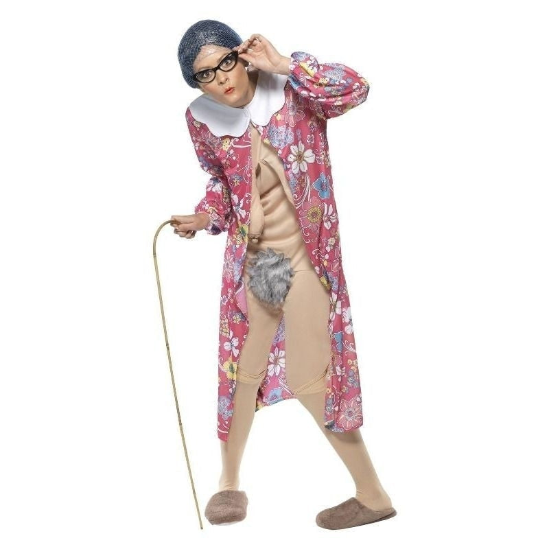 Gravity Granny Costume Adult Pink Bodysuit