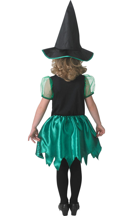 Green Spider Witch Girls Dress Childrens 2